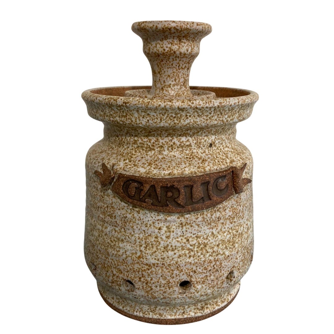 Foxlo California Studio Art Pottery Signed Garlic Jar Pot With Lid - Etsy