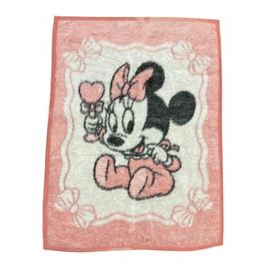1984 Biederlack Minnie Mouse Walt Disney Pink Blanket image 2