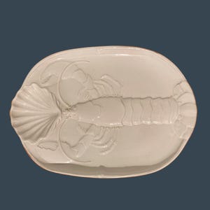 Romertoph Lobster Platter White Glazed Terracotta Rosa Reco Oval Serving Dish