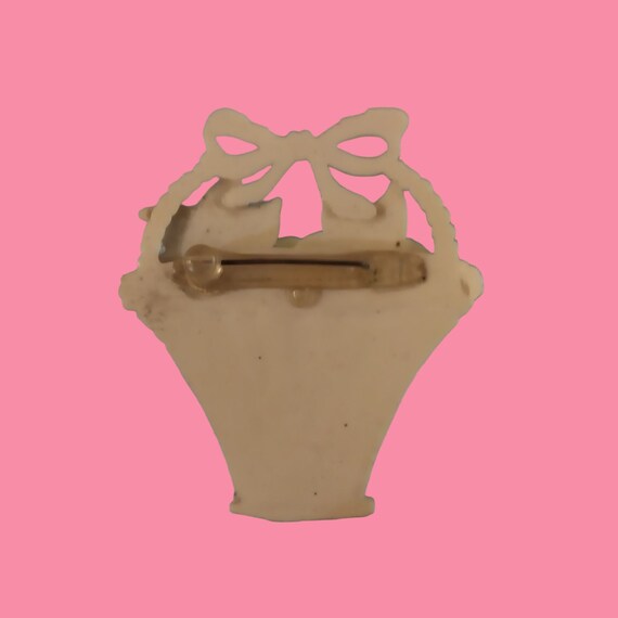 Vintage Easter Chick Lily Basket Celluloid Plasti… - image 2