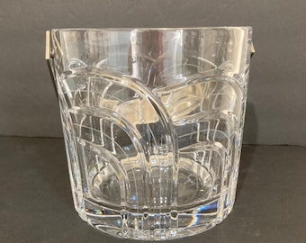 Cubitera modernista de cristal tallado grueso Rogaska Gallia, colección Maestro