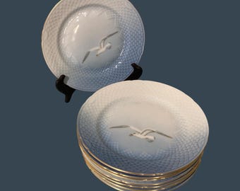 Juego de 8 platos para pan, mantequilla y postres con forma de gaviota de Bing & Grondahl