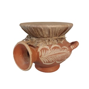 Vintage mexikanische Keramik Ton Terrakotta Azteken Trommel