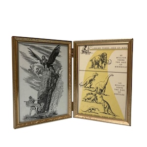 Vintage Gold Tone Double Sided Folding Picture Frame 7"x5"