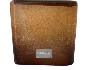 Dispensador de pañuelos cuadrado de color ámbar con motas doradas de Croscill