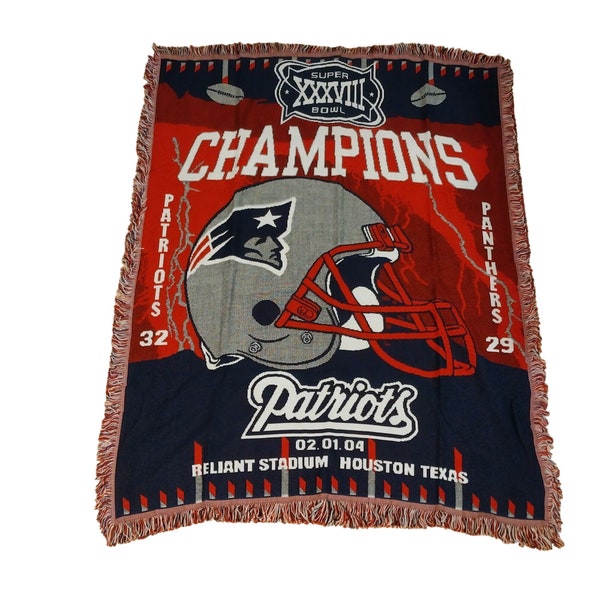 Super Bowl Champions 2004 New England Patriots 46 x 60 Tapestry Throw Blanket