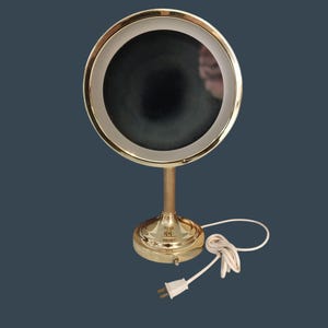 Ton Jon The Nova Mirror Vintage Vanity Light Magnified Makeup Gold MCM Regency