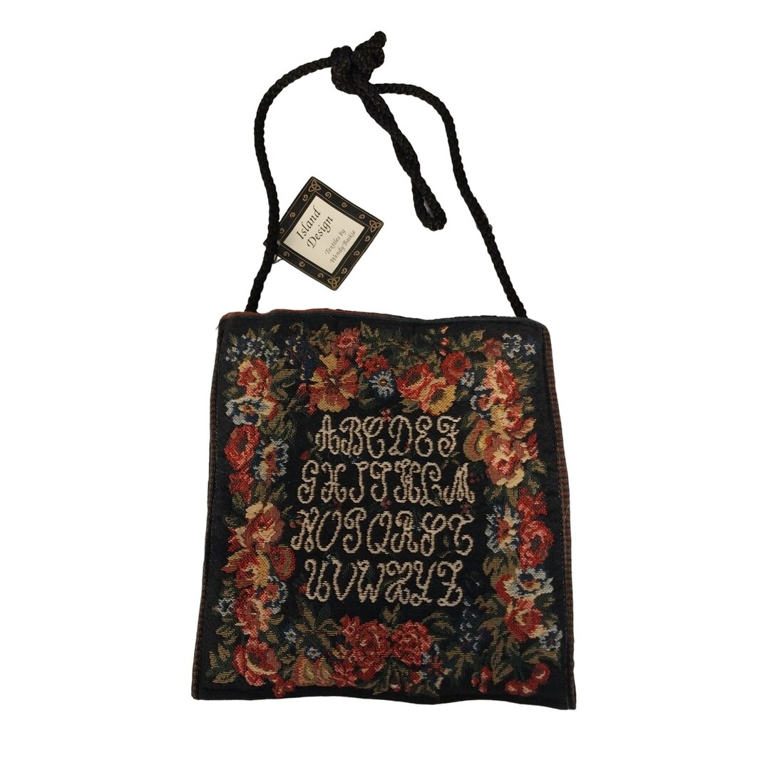 Tapestry Embroidered Alphabet Sampler Bag Wendy Baikie Corkney Isles