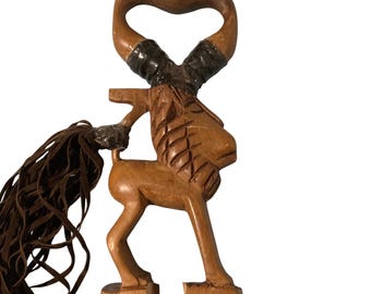 Old Hand Carved Wood Lion Walking Stick Cane Topper