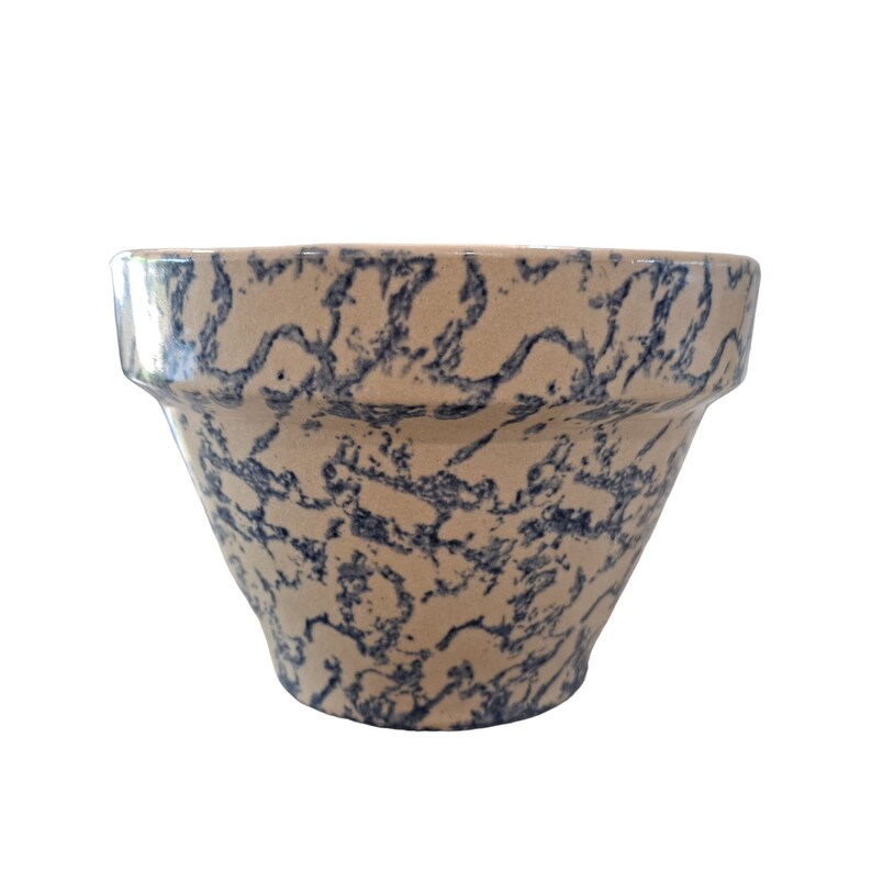 Robinson Ransbottom Roseville Pottery Blue Spongeware Bowl Etsy