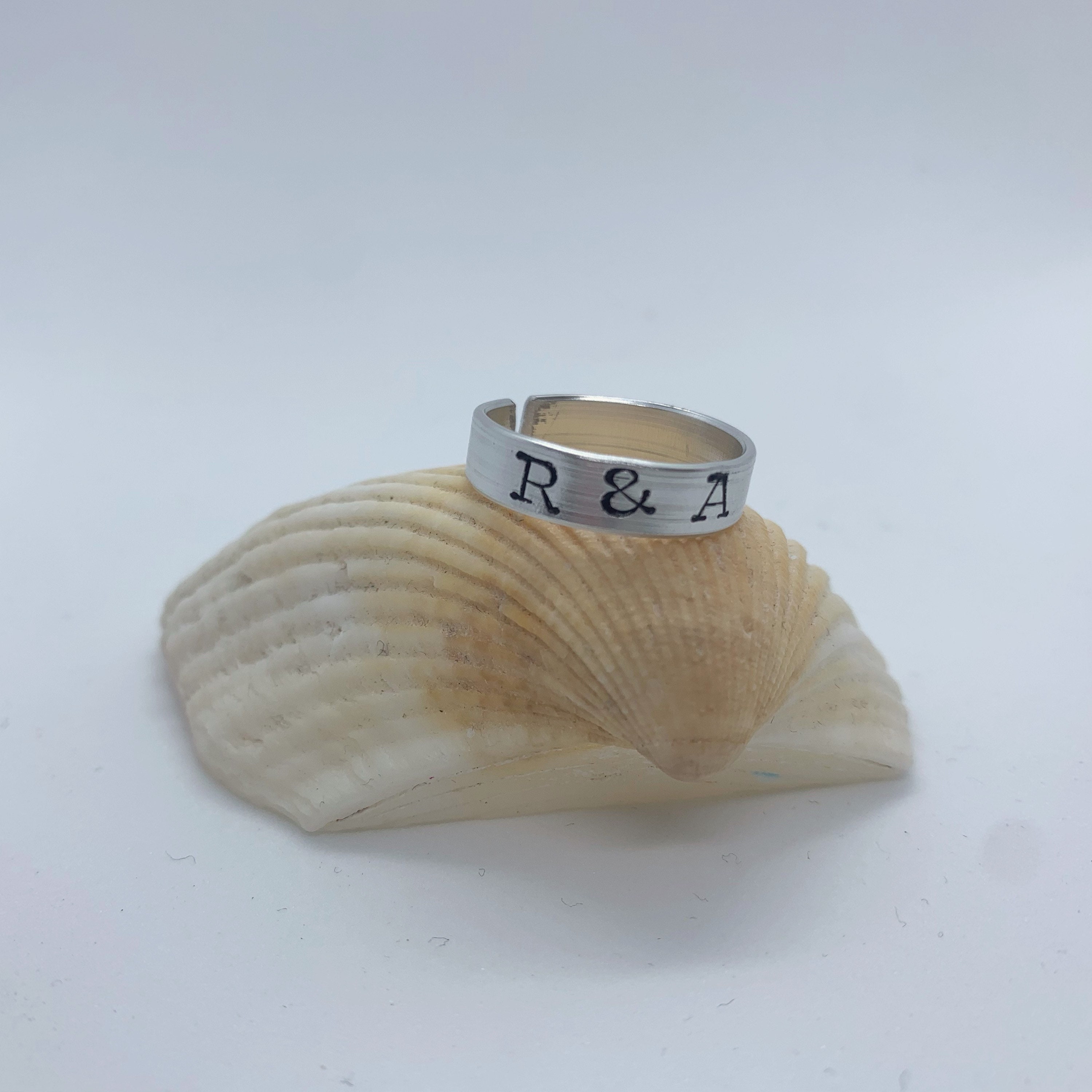 Custom Stamp Rings Gold or Silver Letter with & sign Etsy