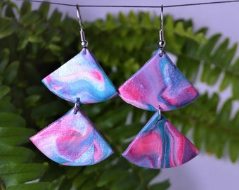 Pink Abstract Earrings | POLYMER CLAY EARRINGS | Abstract Jewelry | Cute Earrings | Colorful | lightweight | handmade | statement earring