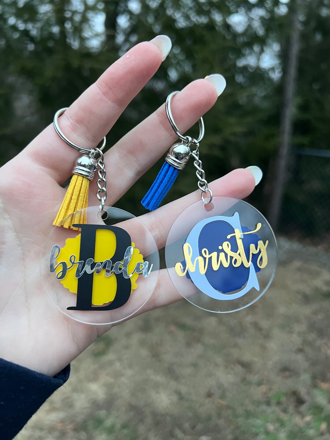 Custom Name Keychain Gold Name Keychain Silver Name Keychain Acrylic