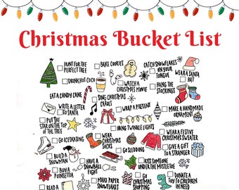 Christmas Bucket List; Bucket List; Printable; Winter; Christmas; Winter Activity; Kids Activity; Family Activity