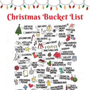 Christmas Bucket List; Bucket List; Printable; Winter; Christmas; Winter Activity; Kids Activity; Family Activity