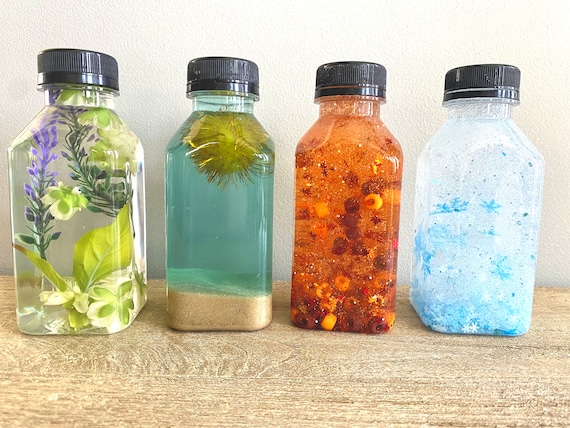 Sensory Bottles; Kids Gift ; Calming Jars; Calm Down; Season Themed; Gift;  Handmade; Montessori; Birthday; Gifts; Learning seasonal game