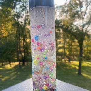 Sensory Bottle; Kids Gift; Colorful Shapes; Calming Jar; Clear; White; Sensory Toy; Glitter Jar; Gift; Handmade; Montessori; Birthday; Gifts