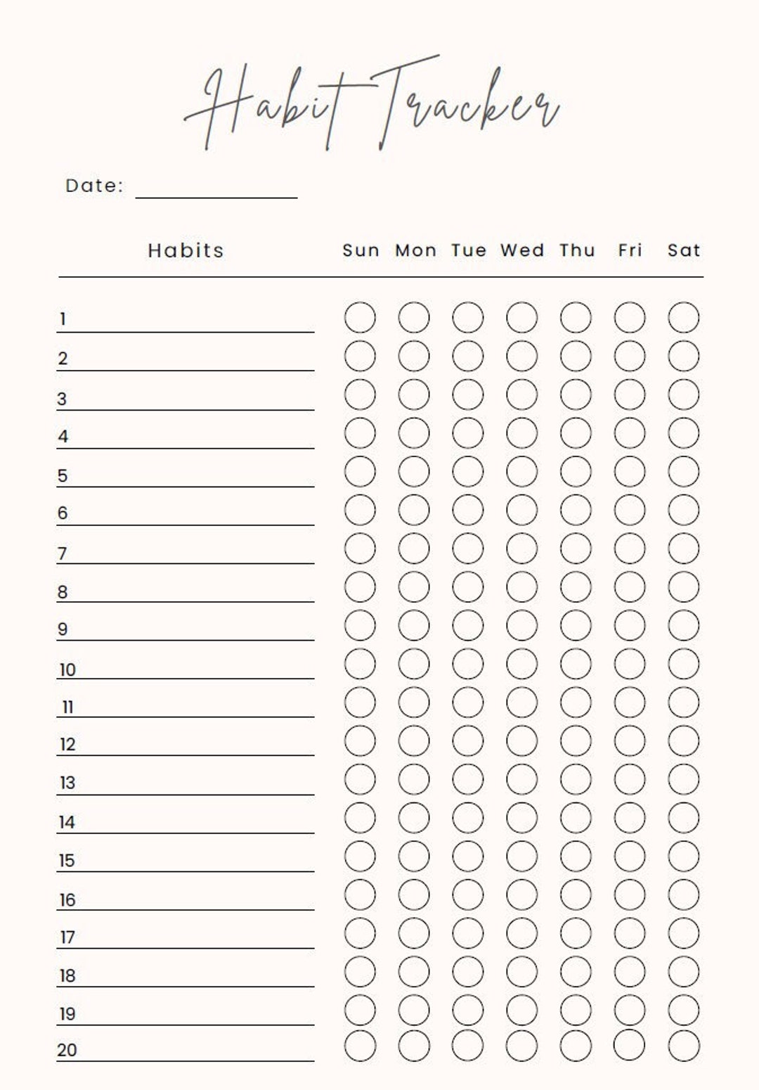 Weekly Habit Tracker; Habit Tracker; Printable; Template; Routine ...