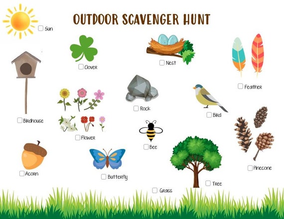 Printable Scavenger Hunt Outside Learning Find Game Toy - Etsy