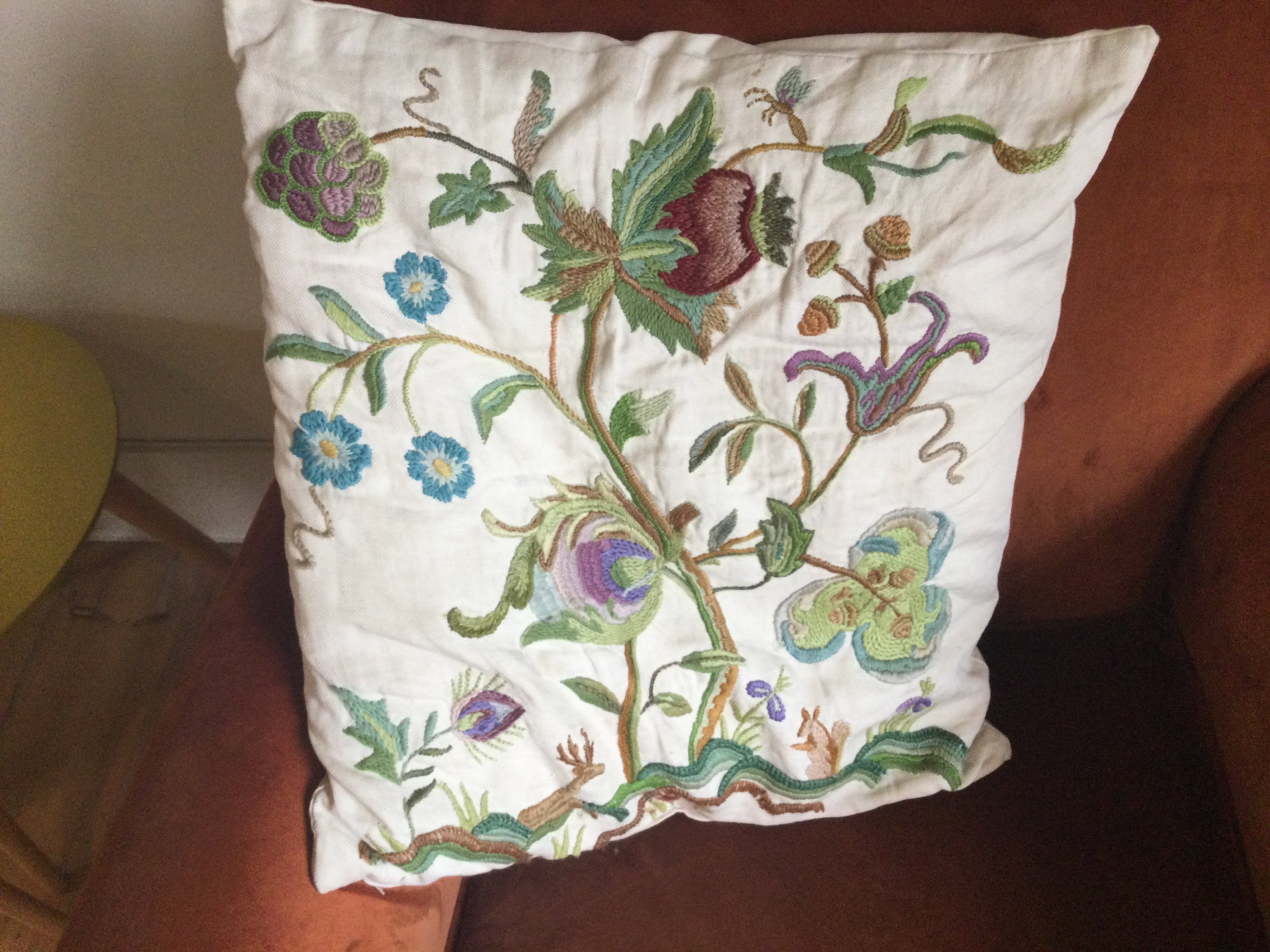 Vintage hand embroidered cushion Etsy