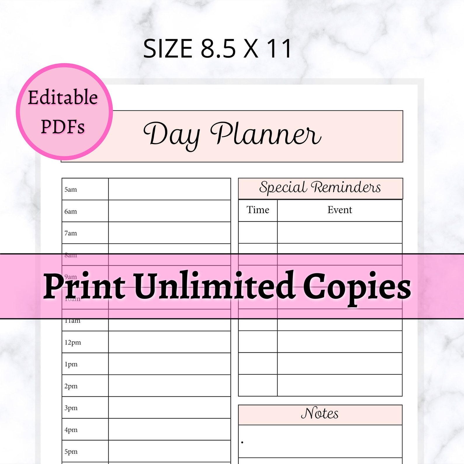 Daily and Weekly Planner Combo Pack Editable /printable Etsy