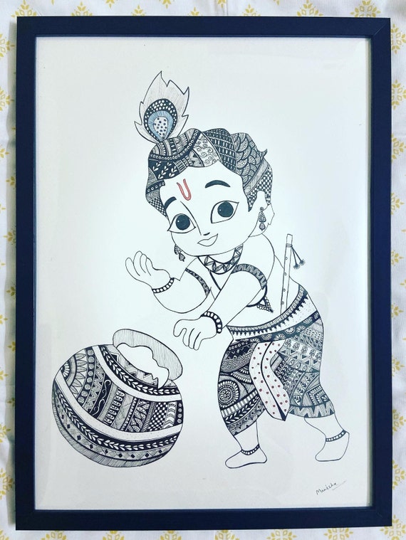 gopal sketch easy/// easy lord krishna drawing// little krishna drawing  with pencil//😍 cute krishna - YouTube