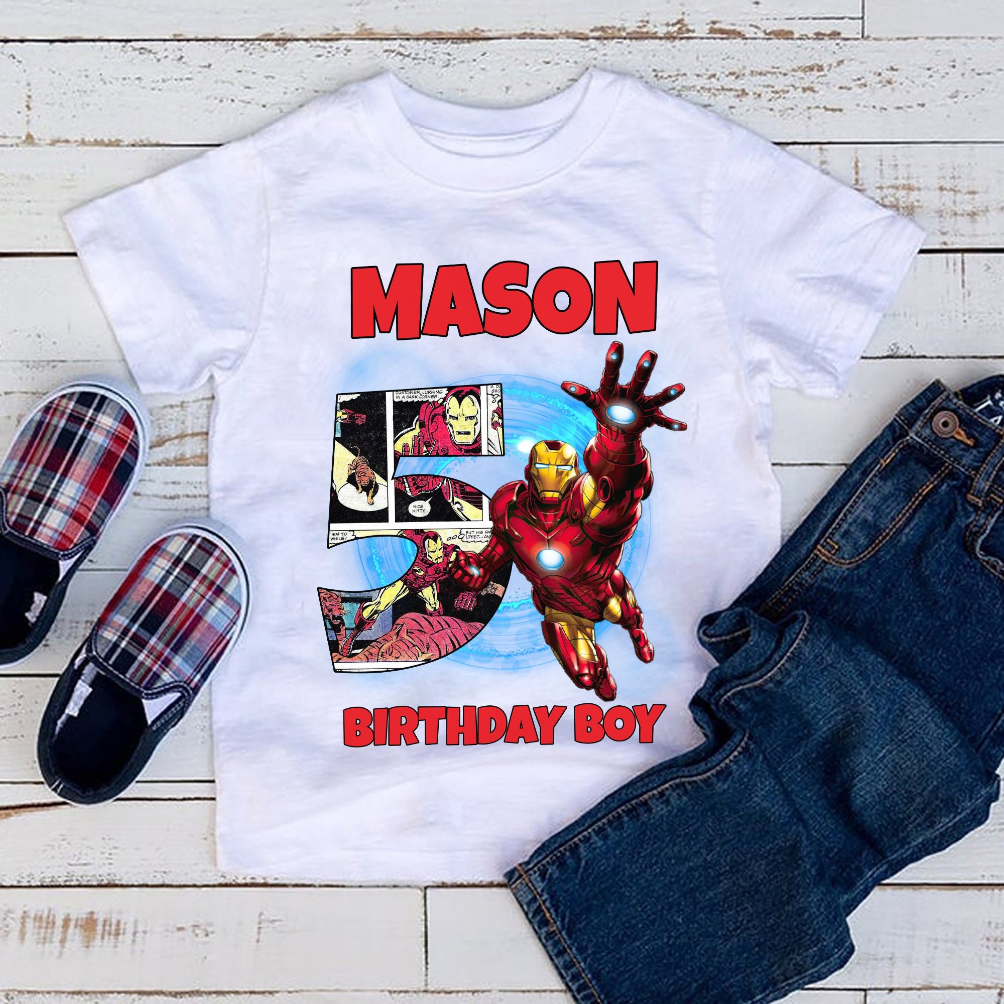 Discover Personalisiertes Iron Man Geburtstagsshirt