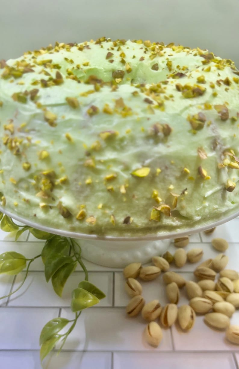 Pistachio Cake With a Pistachio Buttercream Frosting Etsy
