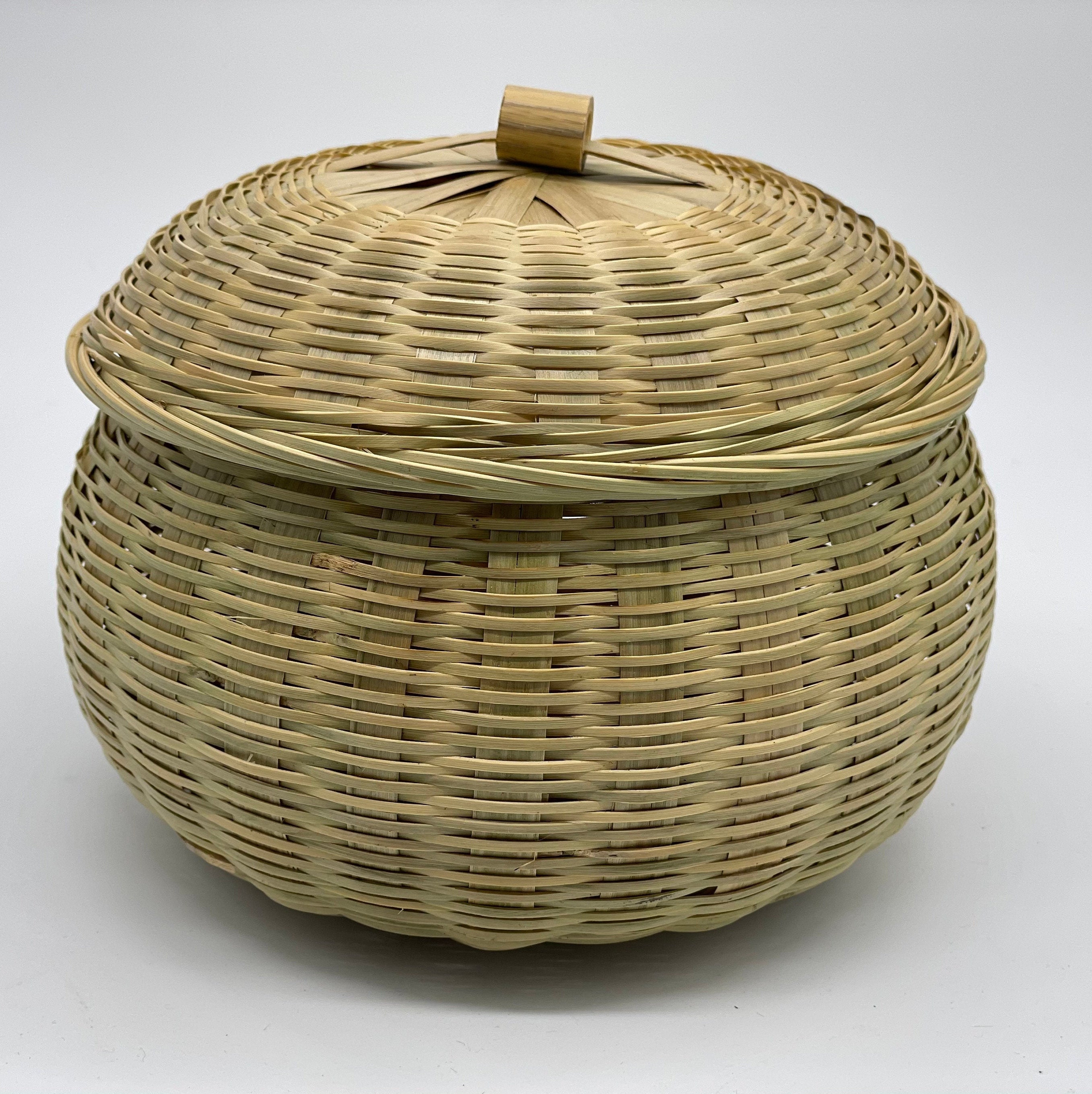 Bamboo Basket Bamboo Woven Round Braided Fruit Basket Old Fashion