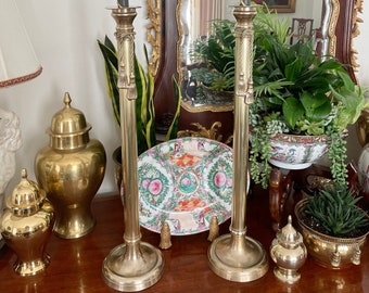 Vintage Pair of Brass Rope and Tassels Candlesticks Holders (Set of (2), Extra Large