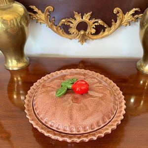 Vintage Apple Pie Ceramic Dish & Dome Cover