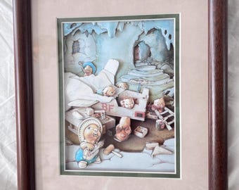 Pen Delfin Illustration, Father Rabbit’s Village Tales Art