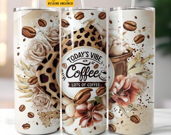 Kaffeebecher Wrap 20 Unzen Skinny Tumbler Sublimation Design Digitaler Download PNG Instant Digital nur, viele Kaffeebecher Wrap