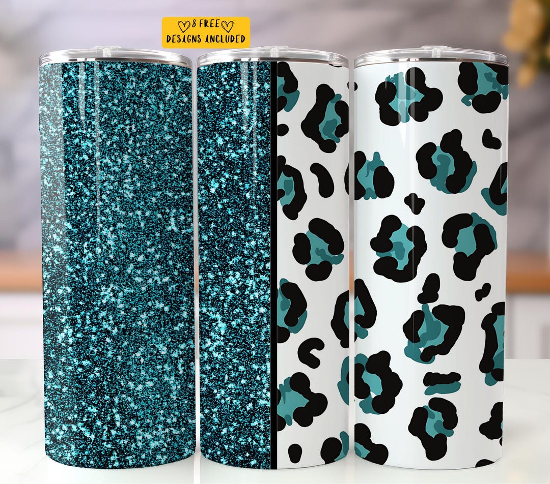 Custom Name Cheetah Print 20 Oz Skinny Tumbler Sublimation Design ...