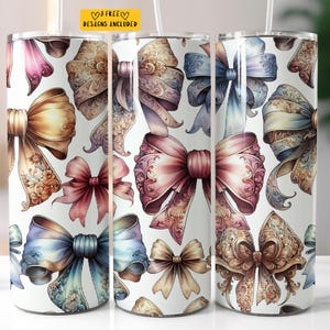 Coquette Lace Bows Soft Girl Aesthetic 20 oz Skinny Tumbler Sublimation Design Digital Download PNG Instant Digital only Tumbler Wrap