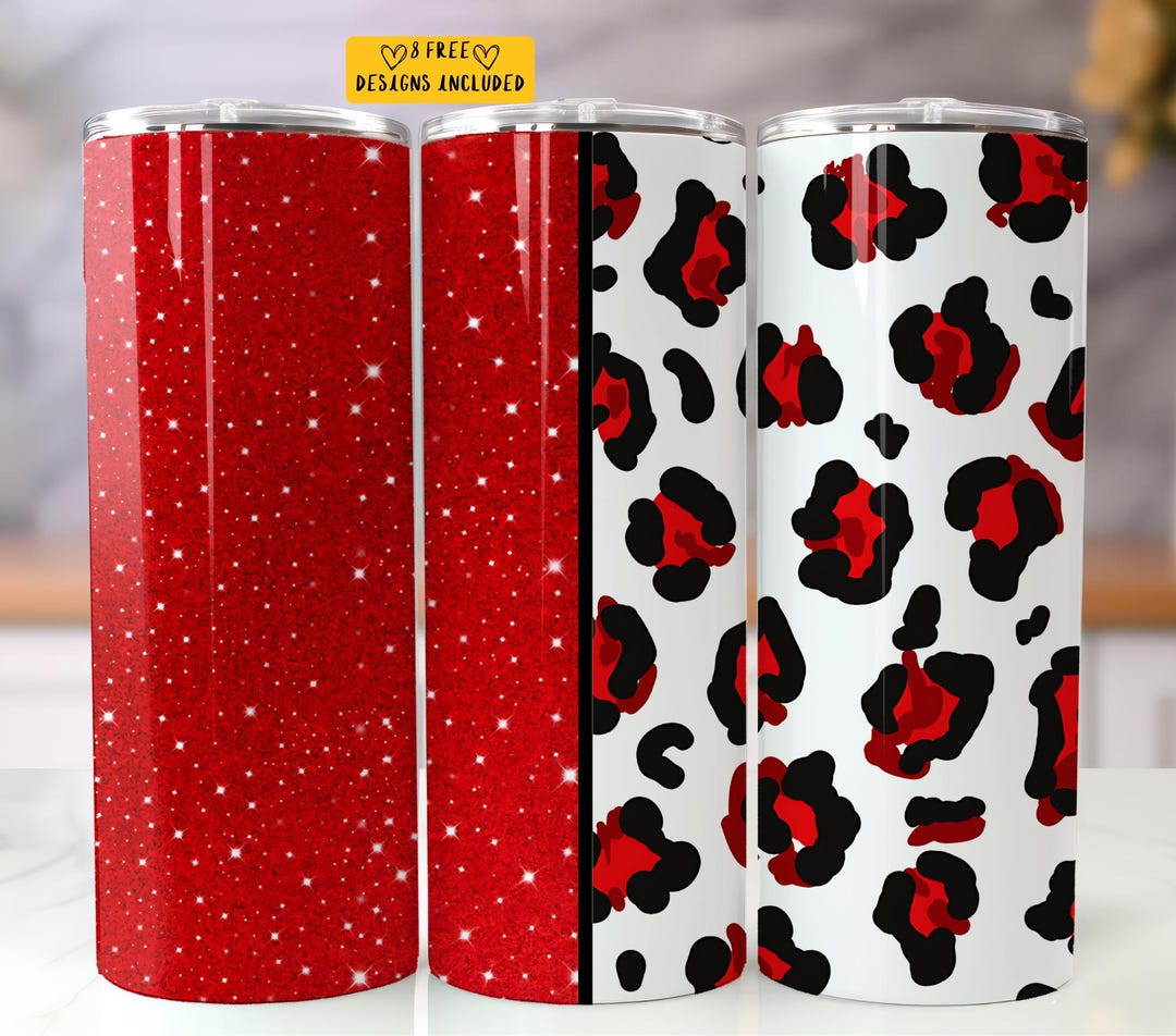 Custom Name Cheetah Print 20 Oz Skinny Tumbler Sublimation Design ...