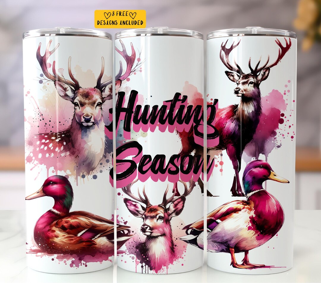 Deer Duck Hunting Season 20 Oz Skinny Tumbler Sublimation Design ...