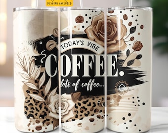 Kaffeebecher Wrap 20 Unzen Skinny Tumbler Sublimation Design Digitaler Download PNG Instant Digital nur, viele Kaffeebecher Wrap