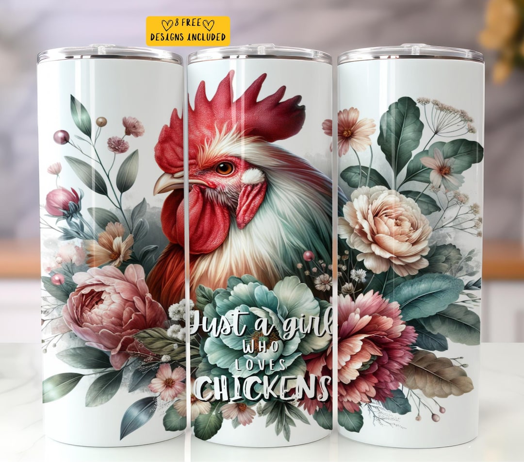 Funny Chicken 20 Oz Skinny Tumbler Sublimation Design Digital Download ...