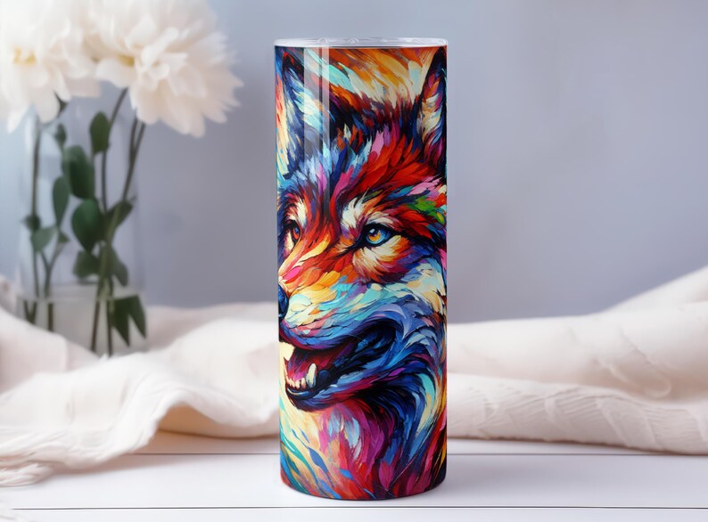 Wolf 20 Oz Skinny Tumbler Sublimation Design Digital Download PNG ...