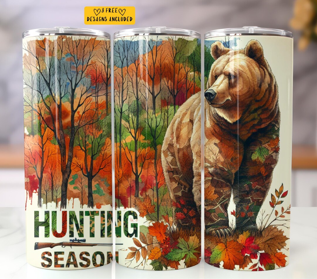 Hunting Season 20 Oz Skinny Tumbler Sublimation Design Digital Download ...