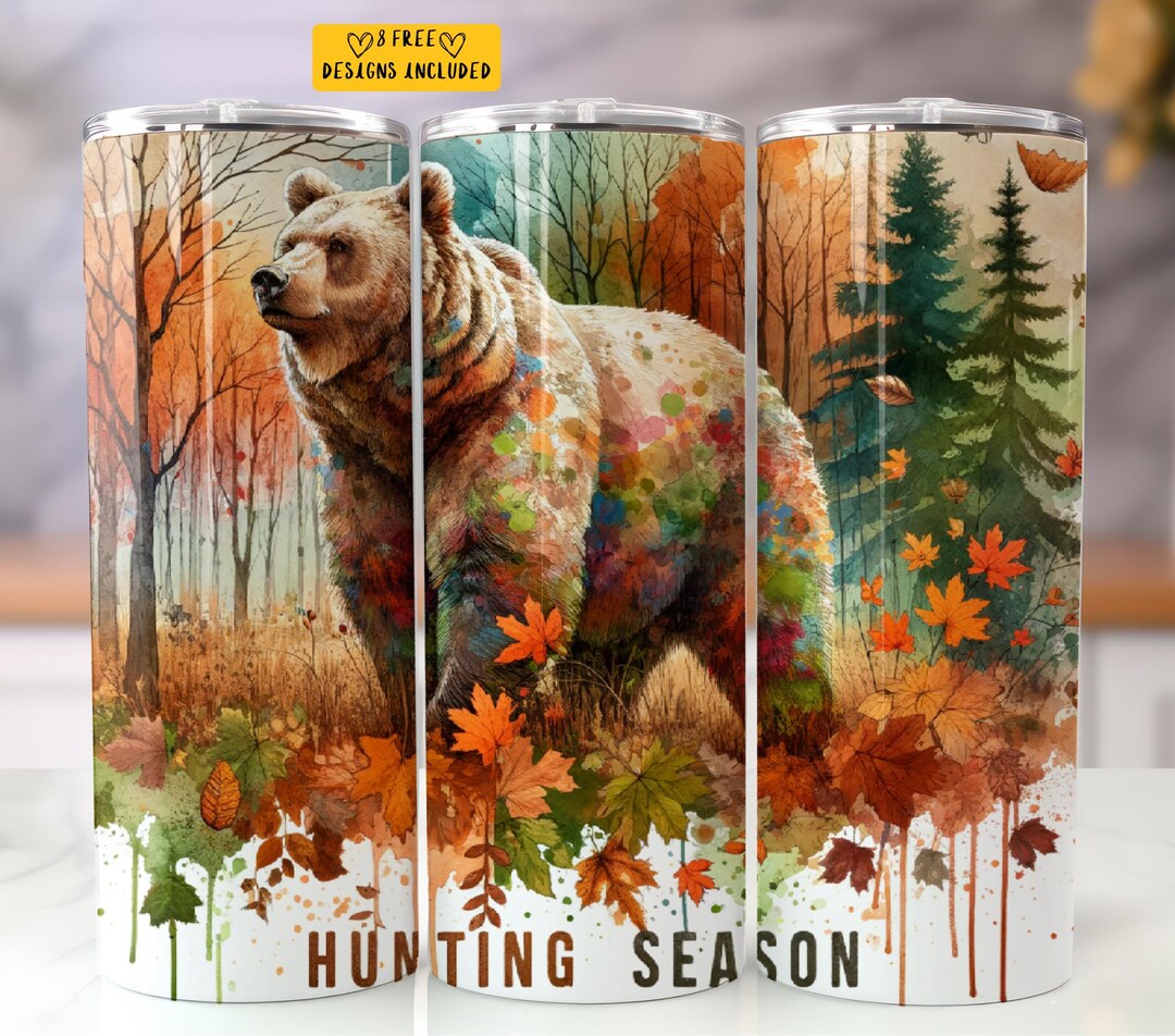 Hunting Season 20 Oz Skinny Tumbler Sublimation Design Digital Download ...
