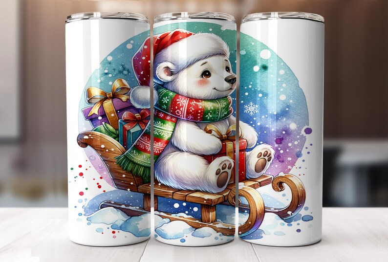Cute Polar Bear PNG Cute 20 Oz Skinny Tumbler Sublimation Design ...