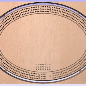 Cribbage Board CNC file 9.5&quot;x12.5&quot; Oval crv/dxf/svg