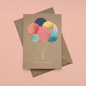 Illustrated, Birthday Balloons, Birthday Card