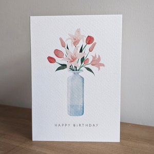 Ilustrado, Flores de cumpleaños, Tarjeta de cumpleaños
