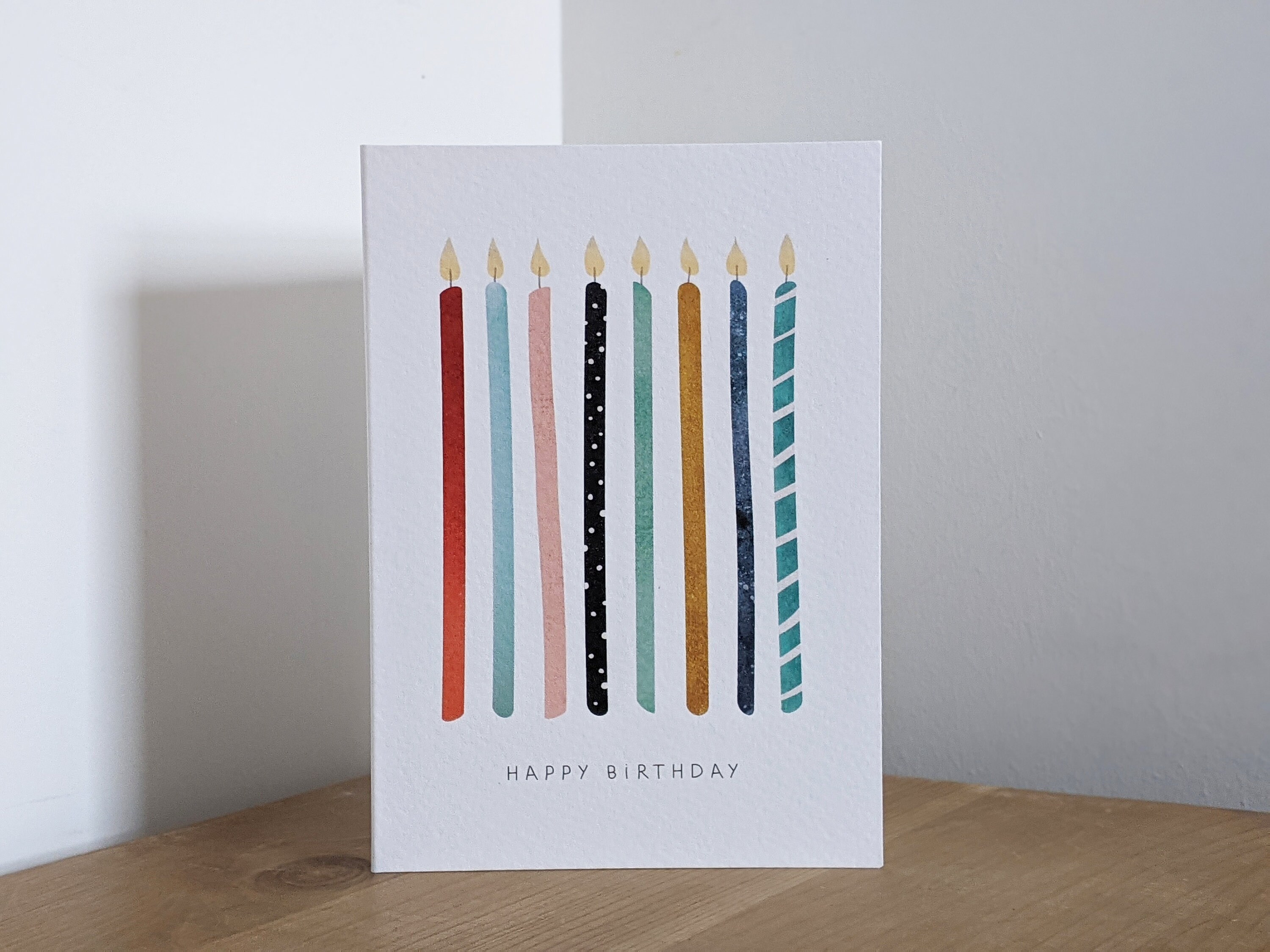Illustrated Birthday Candles Birthday Card Etsy