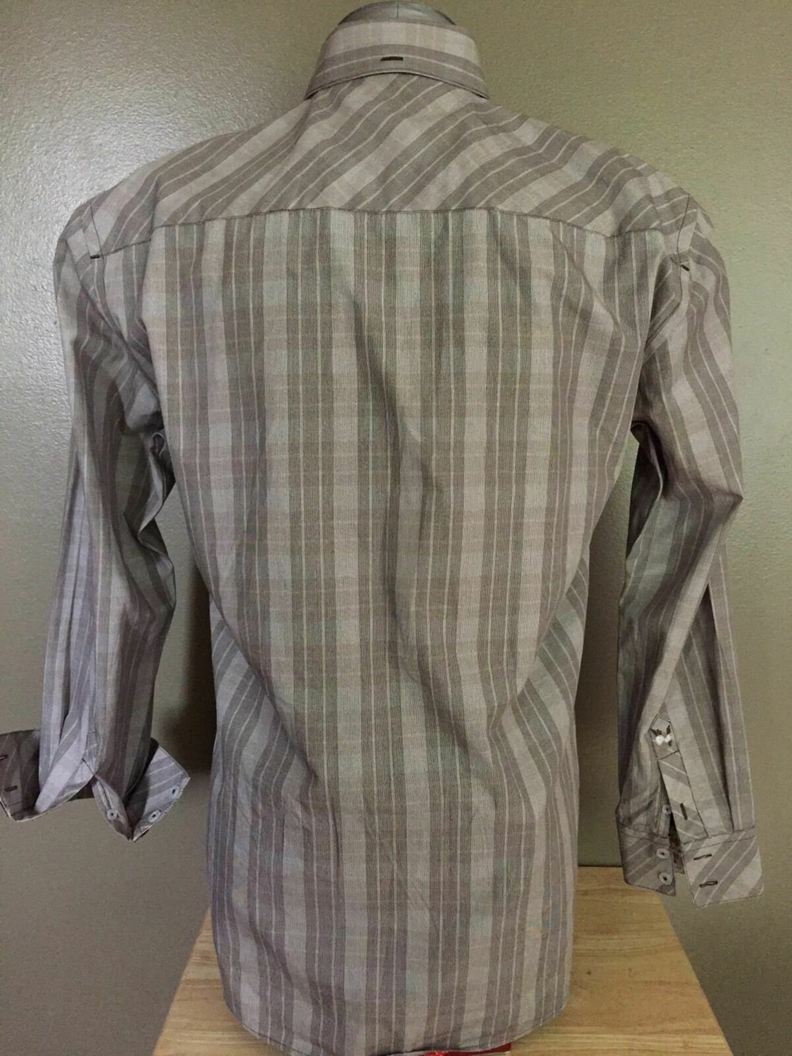 Zagiri Striped With Floral Scuffs Mens Dress Shirt Size Medium Etsy