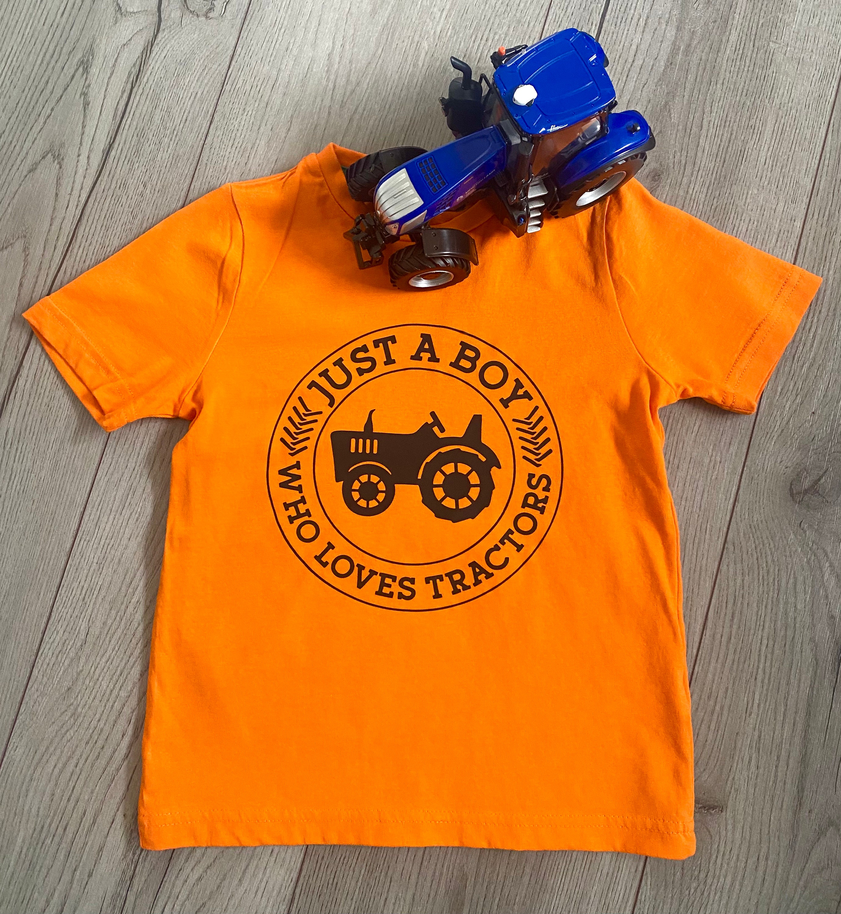 Kids Tshirt boys just a boy who loves tractors. Cotton Etsy