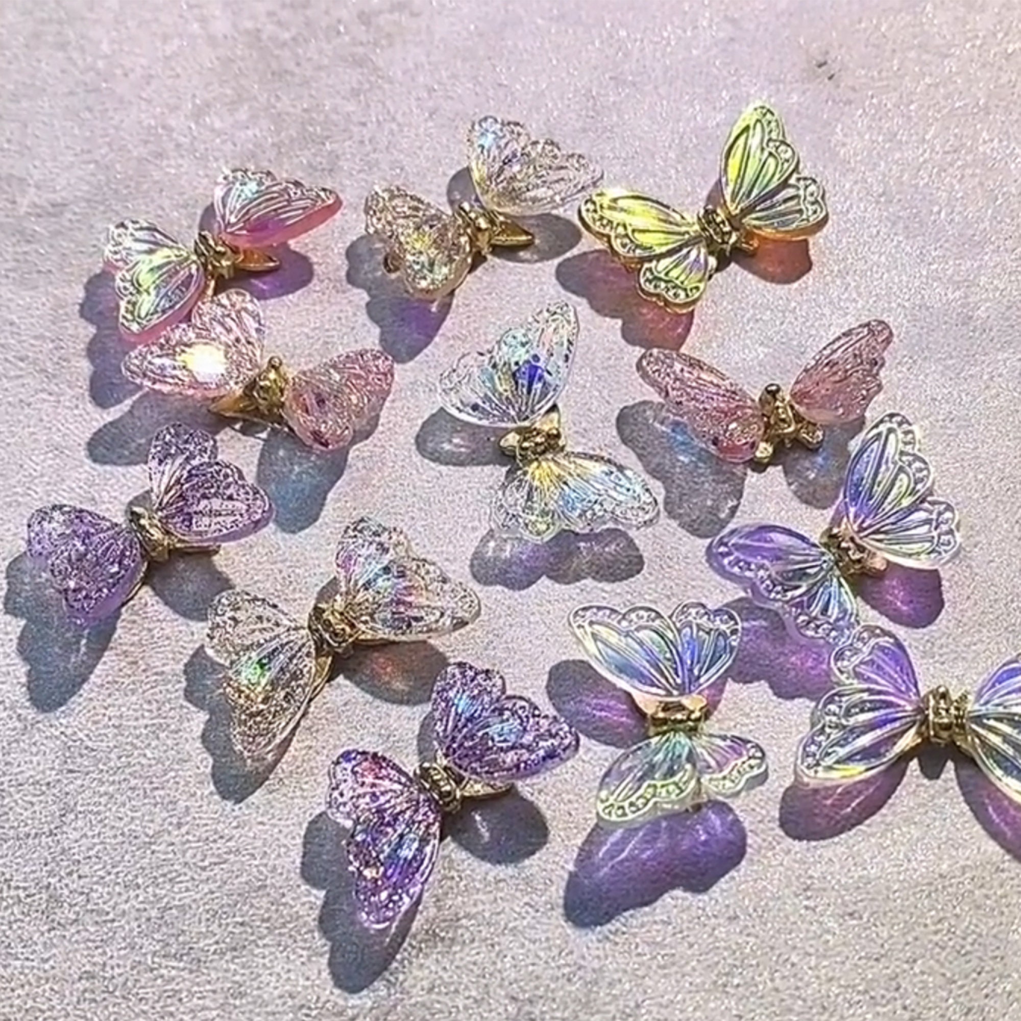 3D colorful butterfly charm nail art rhinestones decoration Etsy